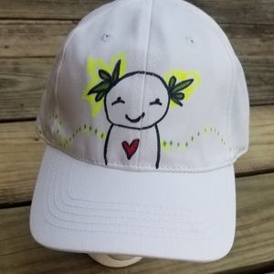 Original Art White Hat Handmade Artwear